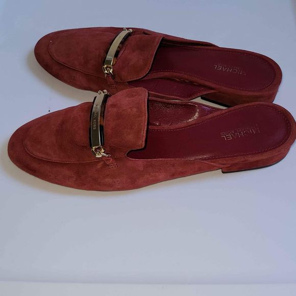 Michael Kors MK Designer Red Loafers Slip On Slide In Flats Size 7.5 - Picture 1 of 9